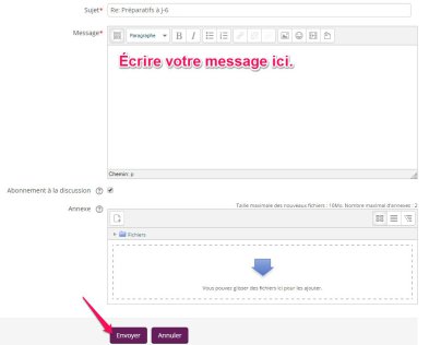Écrire un message sur le forum
