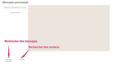 Rechercher un message ou une personne