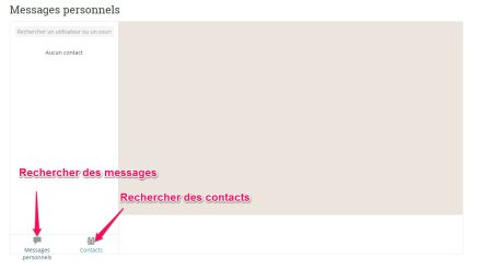 Rechercher un message ou une personne